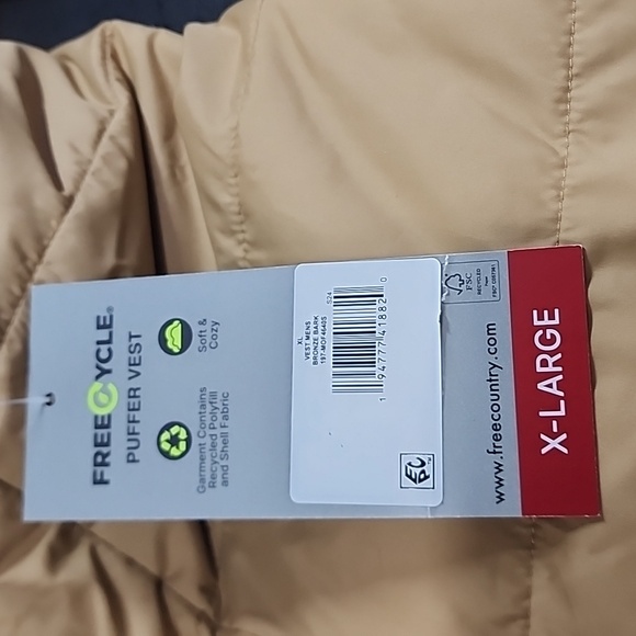 FREE COUNTRY PUFFER VEST XL Bronze Bark - Picture 6 of 6